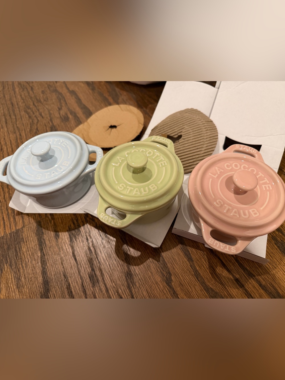 New Staub Pastel Mini Cocotte Set of 3